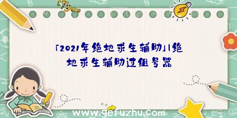 「2021年绝地求生辅助」|绝地求生辅助过组号器